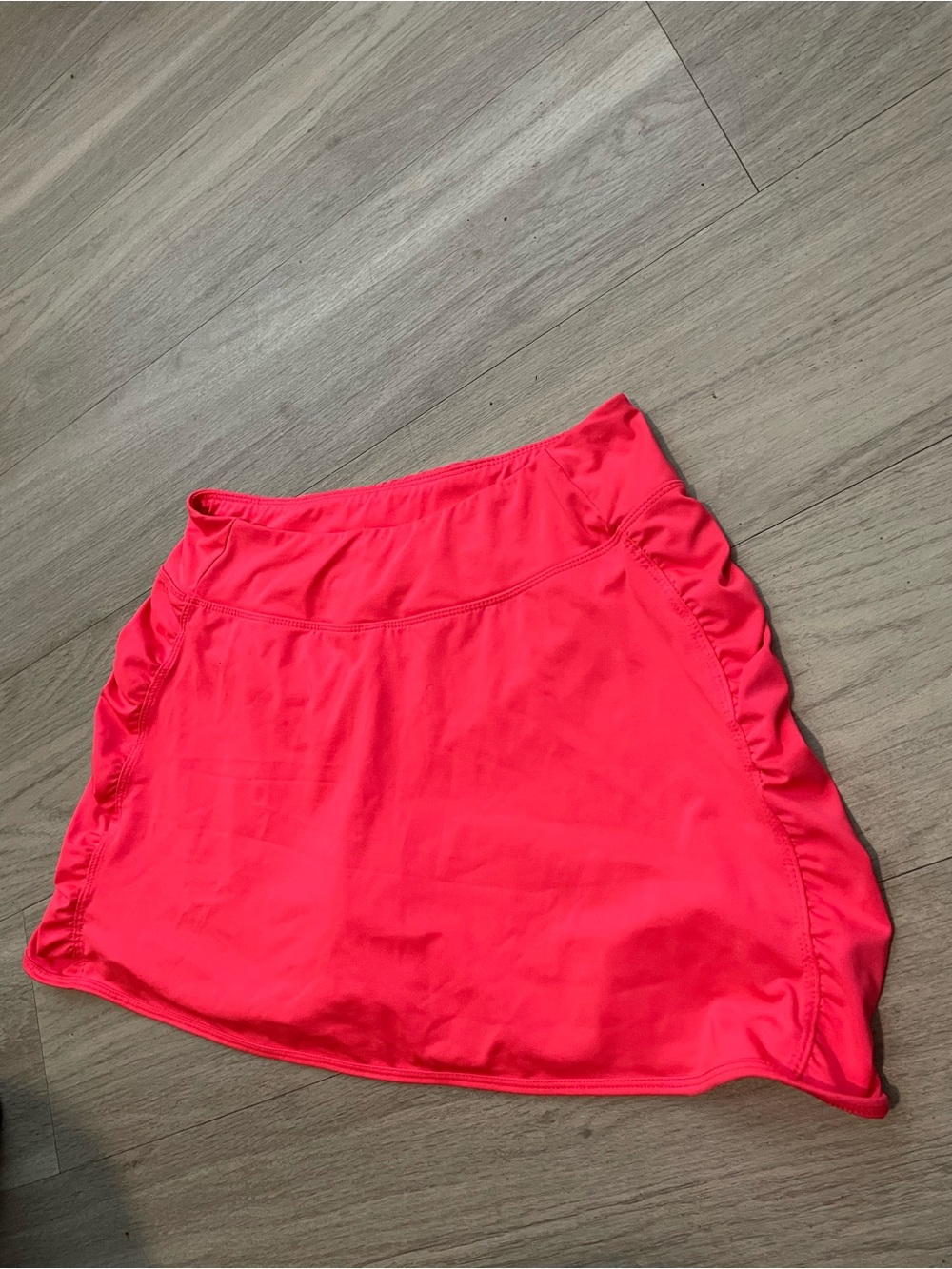 Women's Neon Coral Performance Mini Skirt